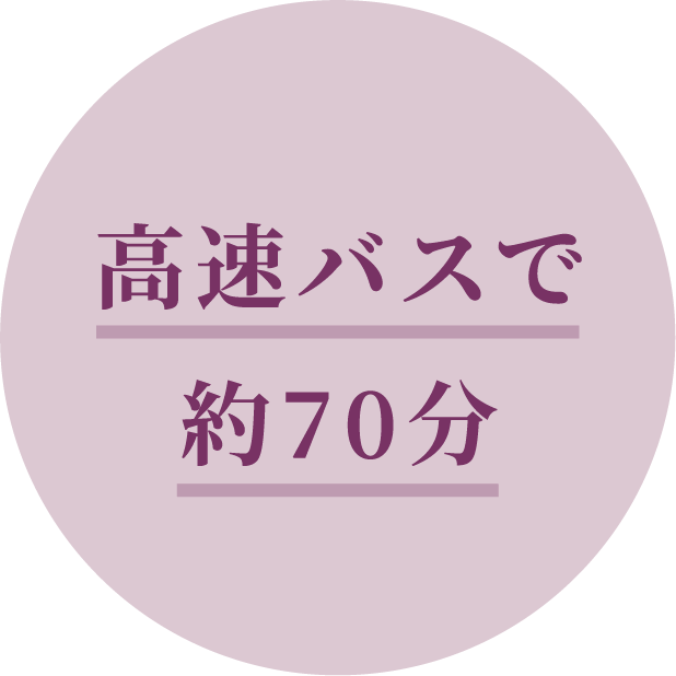 高速バスで70分